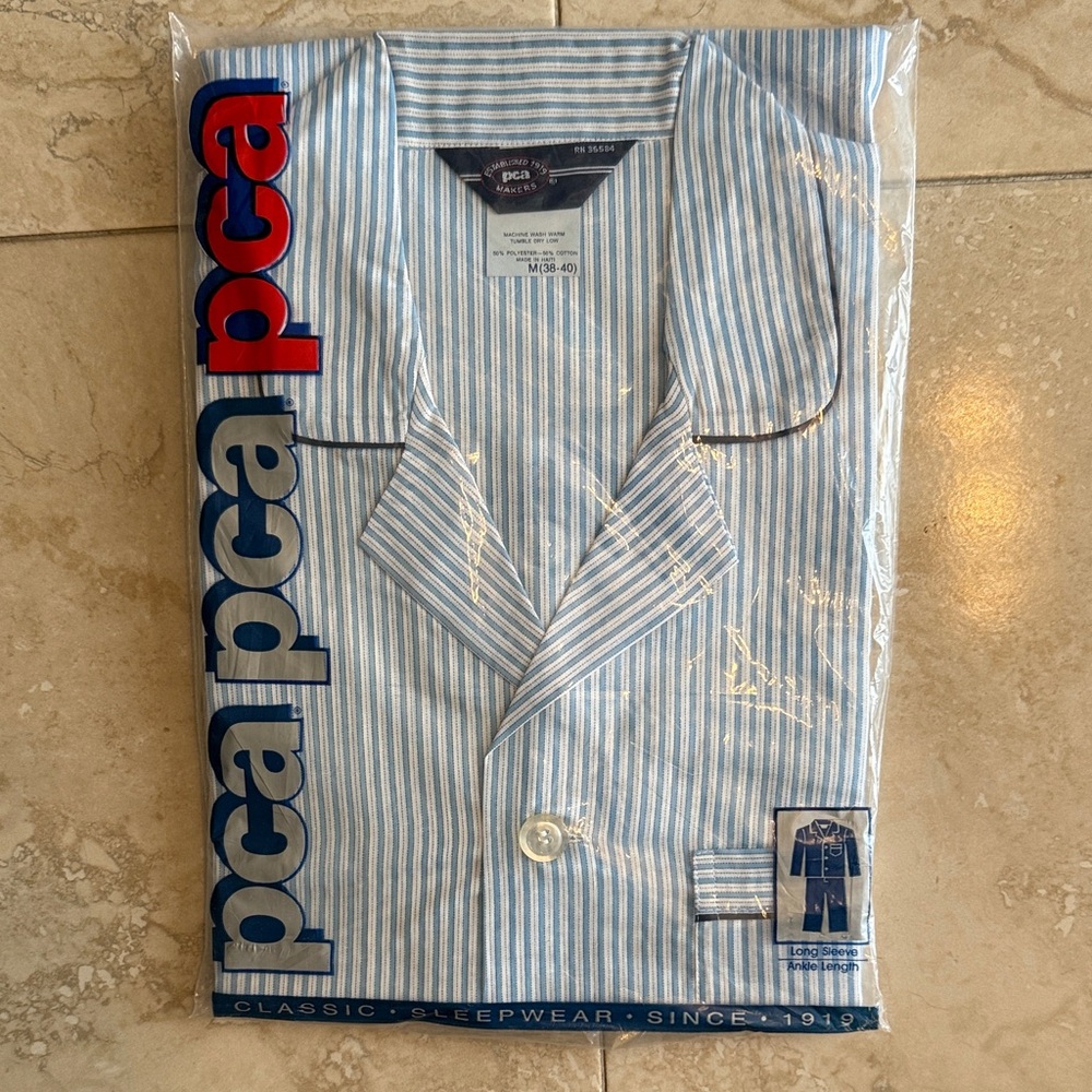 Men's Blue Striped Pajama Set